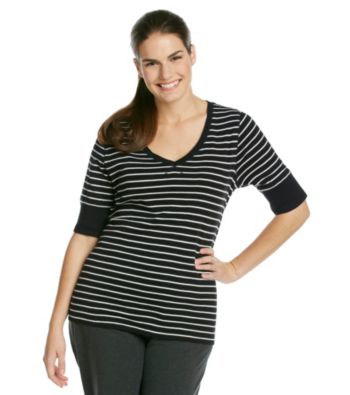 Calvin Klein Performance Plus Size Three Color Stripe Tee