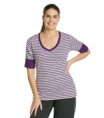 Calvin Klein Performance Plus Size Two Color Stripe Tee