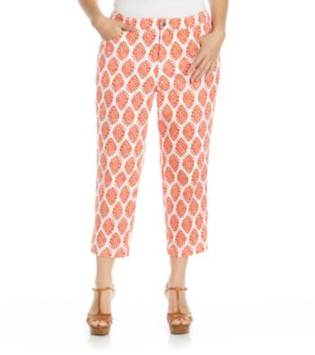 Jones New York Sport® Plus Size Five Pocket Cropped Printed Jean