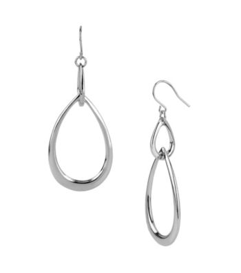 Kenneth Cole Silver Tear Drop Earrings