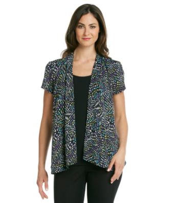 Notations® All Over Print Layered Look Top