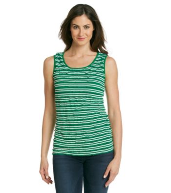 Notations® Scoopneck Ruffle Striped Shutter Top