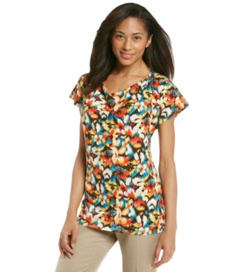 Rafaella® Red Multi Lava Floral Printed Top