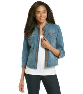 Rafaella® Denim Jacket with Chain Detail