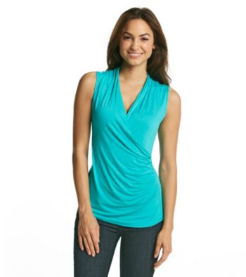 Fever™ Surplice Ruched-Side Top