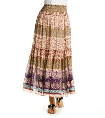 Chaudry® Purple Floral Maxi Skirt