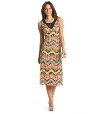 Perceptions Printed Embellished Dress