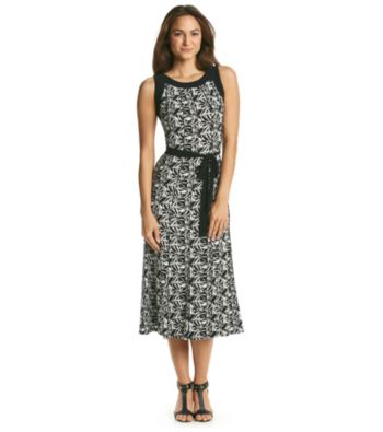 Perceptions Printed Belted Maxi Dress