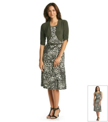 Perceptions Printed Sleeveless Dress with Coverup