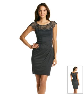 Xscape Illusion Beaded Dress