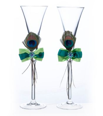 Lillian Rose® Peacock Glass Set