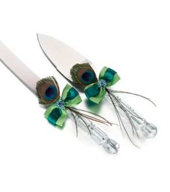Lillian Rose® Peacock Knife and Server Set