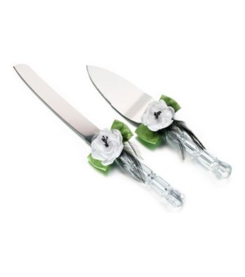 Lillian Rose® Green and Black Knife and Server Set