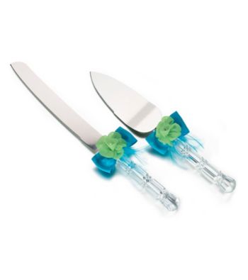 Lillian Rose® Blue and Green Knife and Server Set