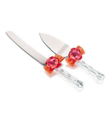 Lillian Rose® Hot Pink and Orange Knife and Server Set