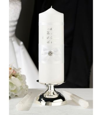 Lillian Rose® White Lace Candle Set