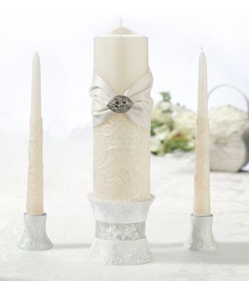 Lillian Rose® Lace Taper and Candle Set
