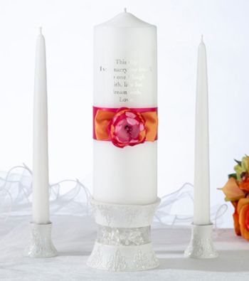 Lillian Rose® Hot Pink and Orange Candle Set