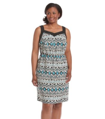 AGB® Plus Size Print Woven Dress