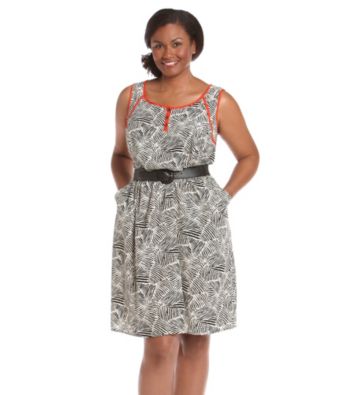 AGB® Plus Size Tank Dress with Contrast Trim