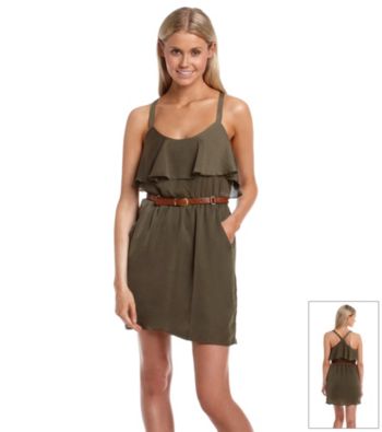 City Triangles® Juniors' Ruffle Top Moonshadow Dress