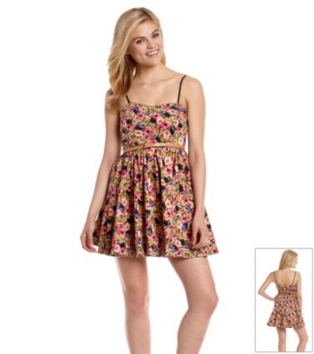 XOXO® Juniors' Floral Print Sweetheart Dress