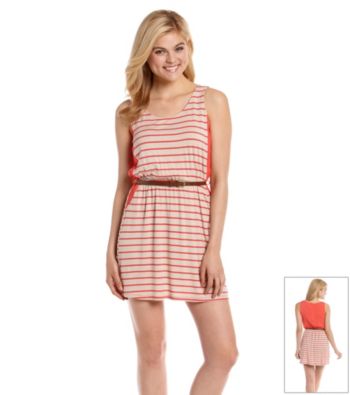 Pink Rose® Juniors' Striped Challis Dress