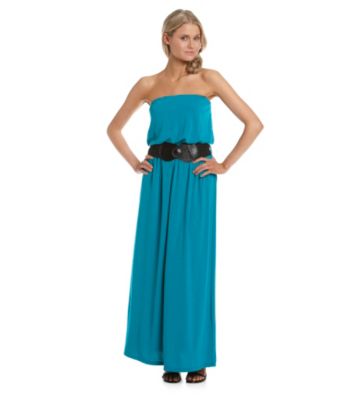 Belle du Jour Juniors' Strapless Belted Maxi Dress
