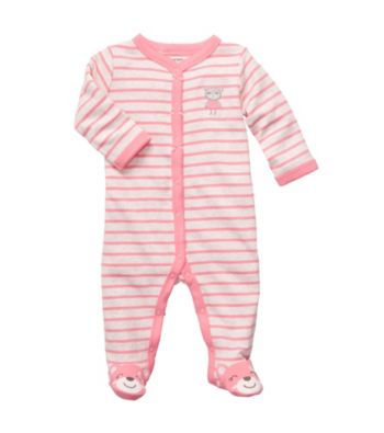 Carter's® Baby Girls' Coral/White Striped Footie