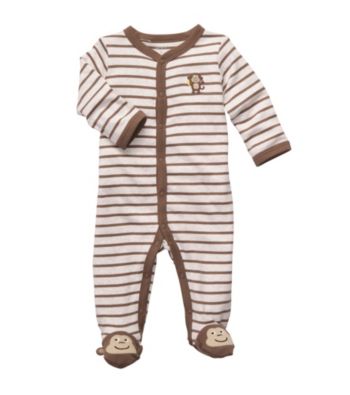 Carter's® Baby Boys' Brown/Ivory Striped Monkey Footie