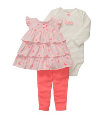 Carter's® Baby Girls' Pink 3-pc. Ruffle Tunic Set