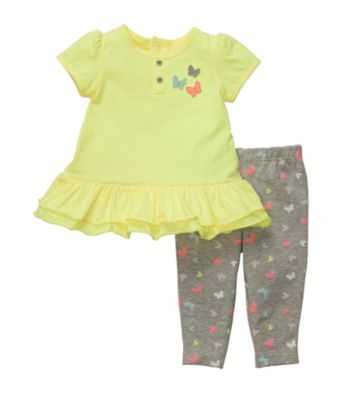 Carter's® Baby Girls' Yellow/Grey 2-pc. Butterfly Tunic Set