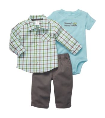 Carter's® Baby Boys' Blue 3-pc. Woven and Pants Set