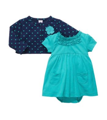 Carter's® Baby Girls' Blue 2-pc. Heart Print Dress Set