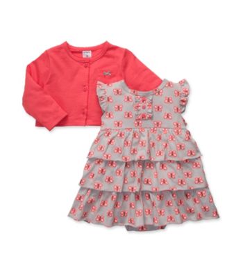Carter's® Baby Girls' Coral/Grey 2-pc. Butterfly Dress Set