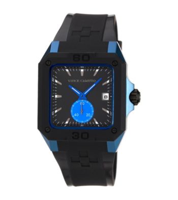 Vince Camuto™ Men's Black Blue Resin Strap Watch