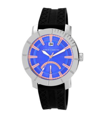 Vince Camuto™ Men's Blue Silver Silicon Strap Watch