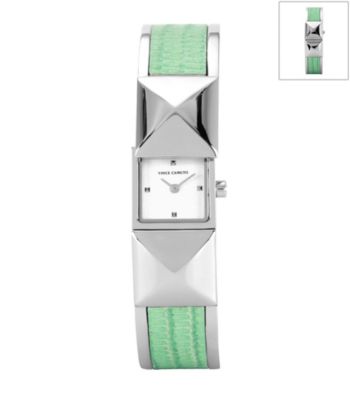 Vince Camuto™ Women's Mint/Silvertone Covered Bangle Bracelet Watch
