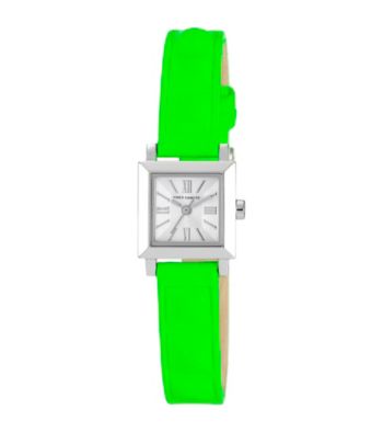 Vince Camuto™ Women's Green Neon Leather Strap Watch