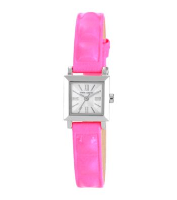 Vince Camuto™ Women's Pink Neon Leather Strap Watch