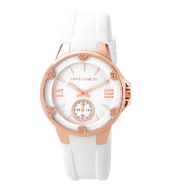 Vince Camuto™ Women's White Silicone Strap Watch