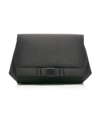 LaRegale® Black Large Full Bow Flap Clutch
