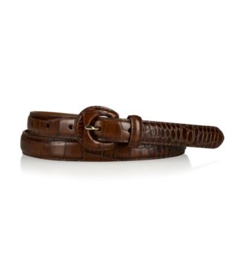 Lauren Ralph Lauren Chestnut Faux Croc Belt