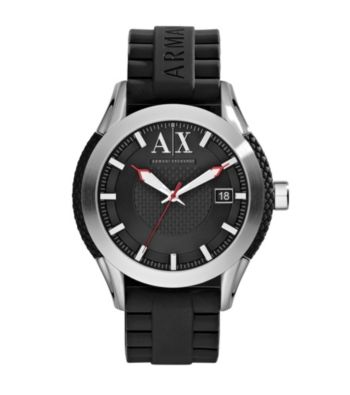 A|X Armani Exchange Men's Stainless Steel Round Watch with Black Band