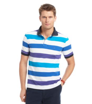 Izod® Men's Short Sleeve Slim Fit Striped Pique Polo