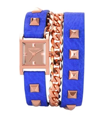 Vince Camuto™ Women's Rose Goldtone/Blue Leather Wrap Around