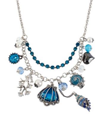 Betsey Johnson® Sea Shell Multi Charm Frontal Necklace