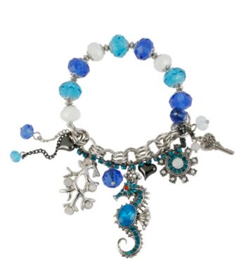 Betsey Johnson® Sea Horse Multi Charm Half Stretch Bracelet