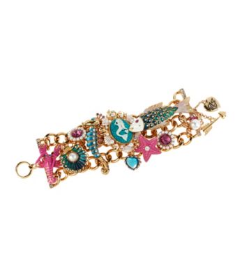 Betsey Johnson® Mermaid Multi Charm Wide Toggle Bracelet