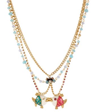 Betsey Johnson® Kissing Fish Pendant Necklace